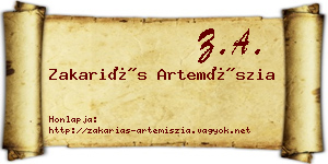 Zakariás Artemíszia névjegykártya